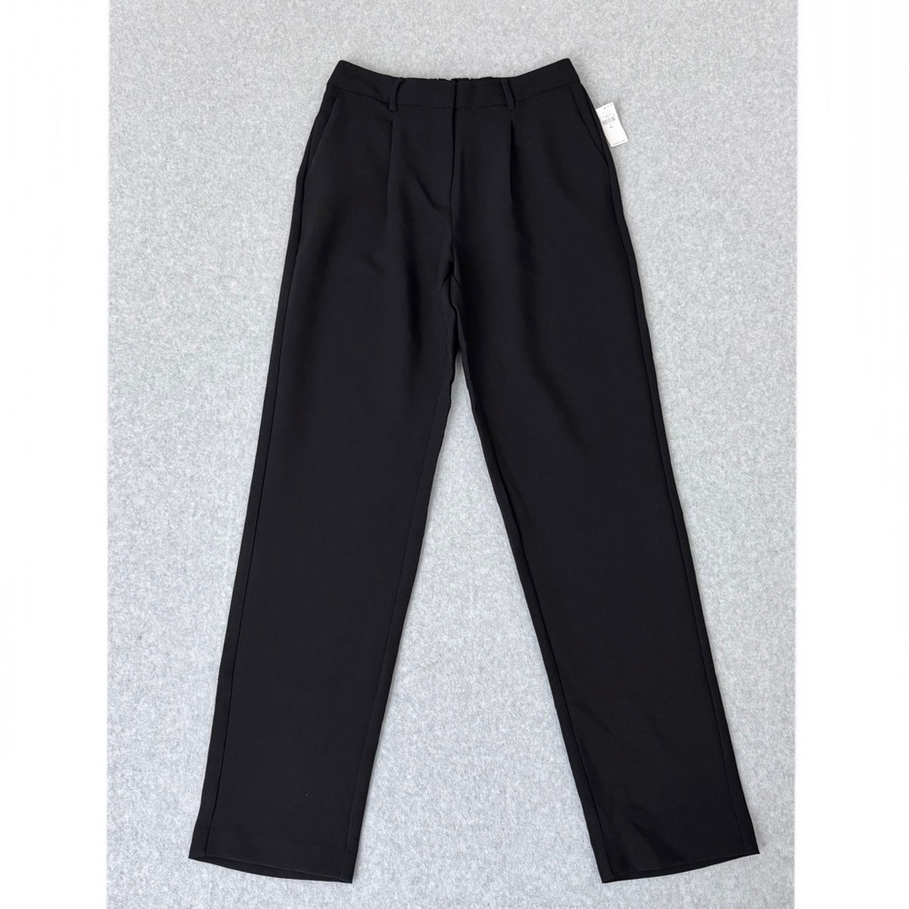 Old Navy Taylor Trouser Straight Leg Pants Women Small Tall Black Pleated Office